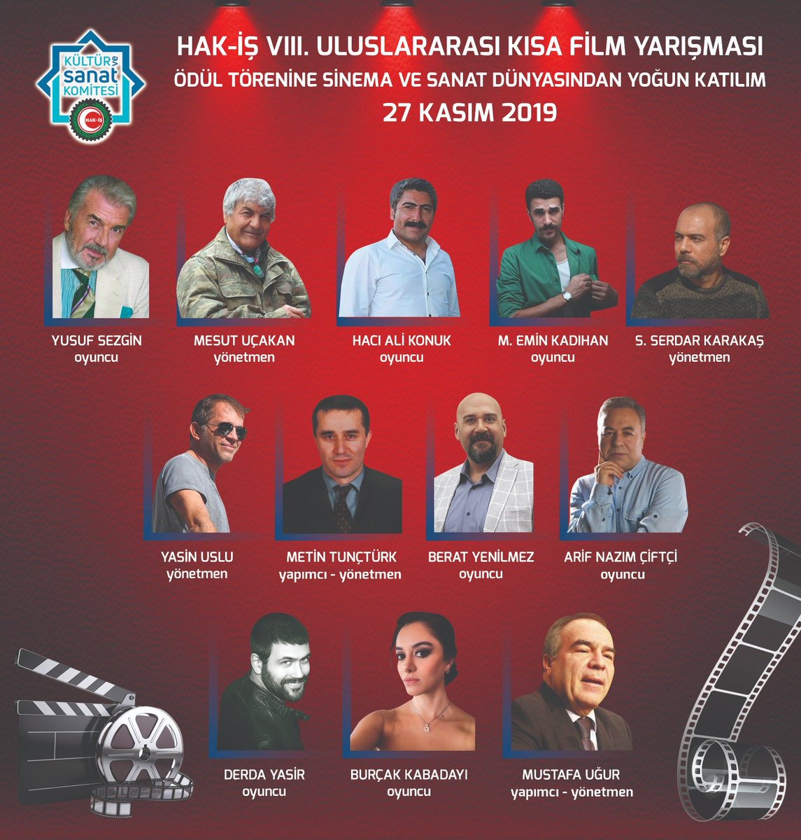 hakiskisafilm's tweet photo. HAK-İŞ 8. ULUSLARARASI KISA FİLM YARIŞMASI ÖDÜL TÖRENİ, SANAT VE SİYASET DÜNYASINDAN ÇOK SAYIDA ÜNLÜ İSMİN KATILIMIYLA GERÇEKLEŞTİRİLECEK. https://t.co/oVNTSF1Qgh