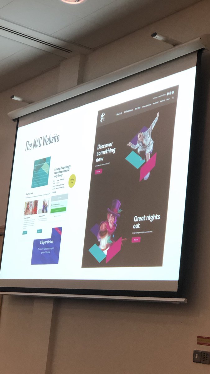 DrRmagee's tweet image. A MArketing MAster class from @TheMACBelfast @MelissaHenry for our @QUBManagement @QUBRiddelHall @QUBelfast MSc Management student! Most insightful and engaging demonstration of #brandmanagement #integratedmarketing #segmentationstrategy #DigitalMarketing #artsandculture