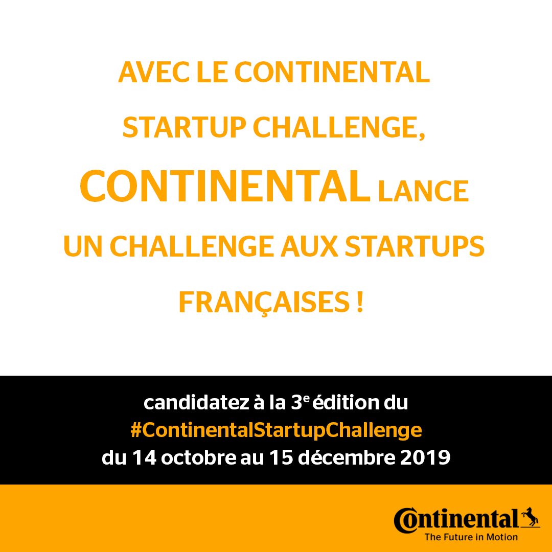VeilleInnov's tweet photo. La 3ème édition du #ContinentalStartupChallenge de @Continental_fr est lancée et s'adresse aux #startups travaillant sur une mobilité plus propre, plus sûre et plus connectée !

➡️ Inscription sur le site : https://t.co/ycW6ORyN56 ! https://t.co/2qF9NzoNkc