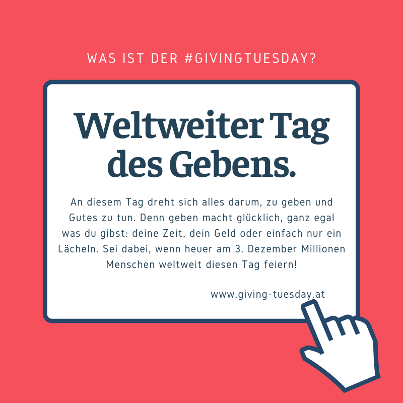 hggezwitscher's tweet photo. In einer Woche ist @GivingTuesday!❤️
Wir sind mit unserem Projekt für unsere #Kindergruppe „Sehsternchen“ mit dabei. https://t.co/3cXunhkeP9
Feiere mit uns am 3. Dezember den Tag des #Gebens, wenn es weltweit heißt: „Geben macht glücklich!“.
#GivingTuesdayAT https://t.co/zgTGoOUMrR