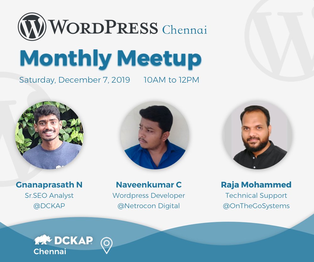 kadharchanu's tweet photo. WordPress Monthly Meetup - Dec

Entry is FREE, and this is a great opportunity to learn great things, meet and greet with fellow enthusiasts. Looking forward to meeting many of you during the meetup!

Register now : https://t.co/RPrlgmxtK4…/266482306/ https://t.co/63Z6aeWGPr
