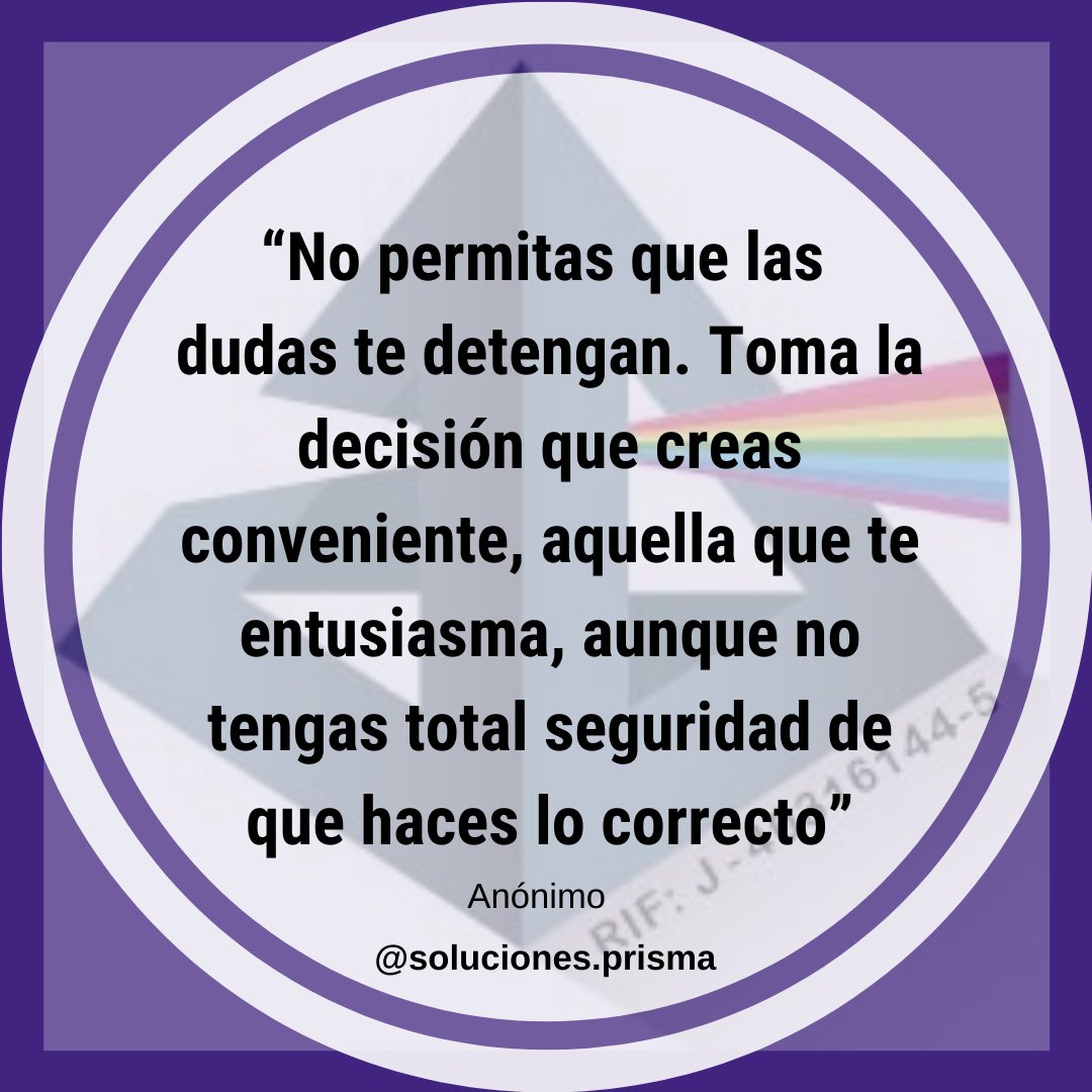 Prisma_SyDT's tweet photo. No dejes que el ruido de las opiniones de otros apague tu propia voz interior (Steve Jobs) #SomosPrisma #prismalternativas #FelizMartes https://t.co/QOZdOG3vZG