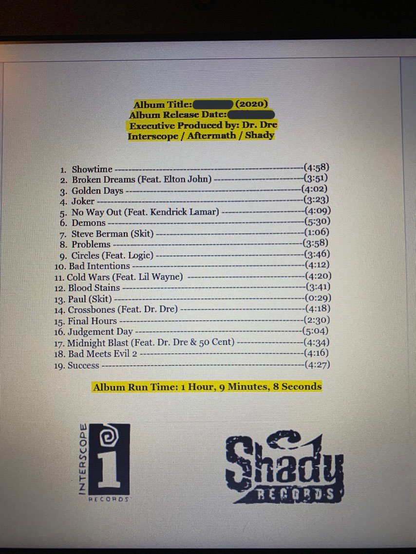 eminem album order eminem album order