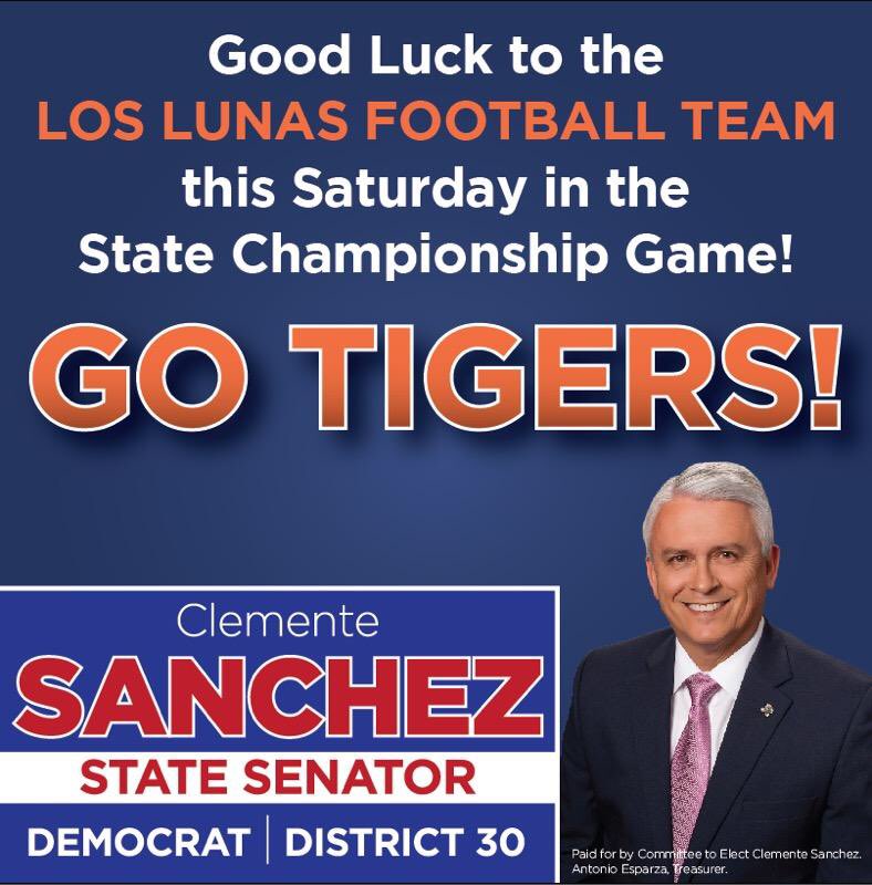 Thank you Senator Sanchez!!