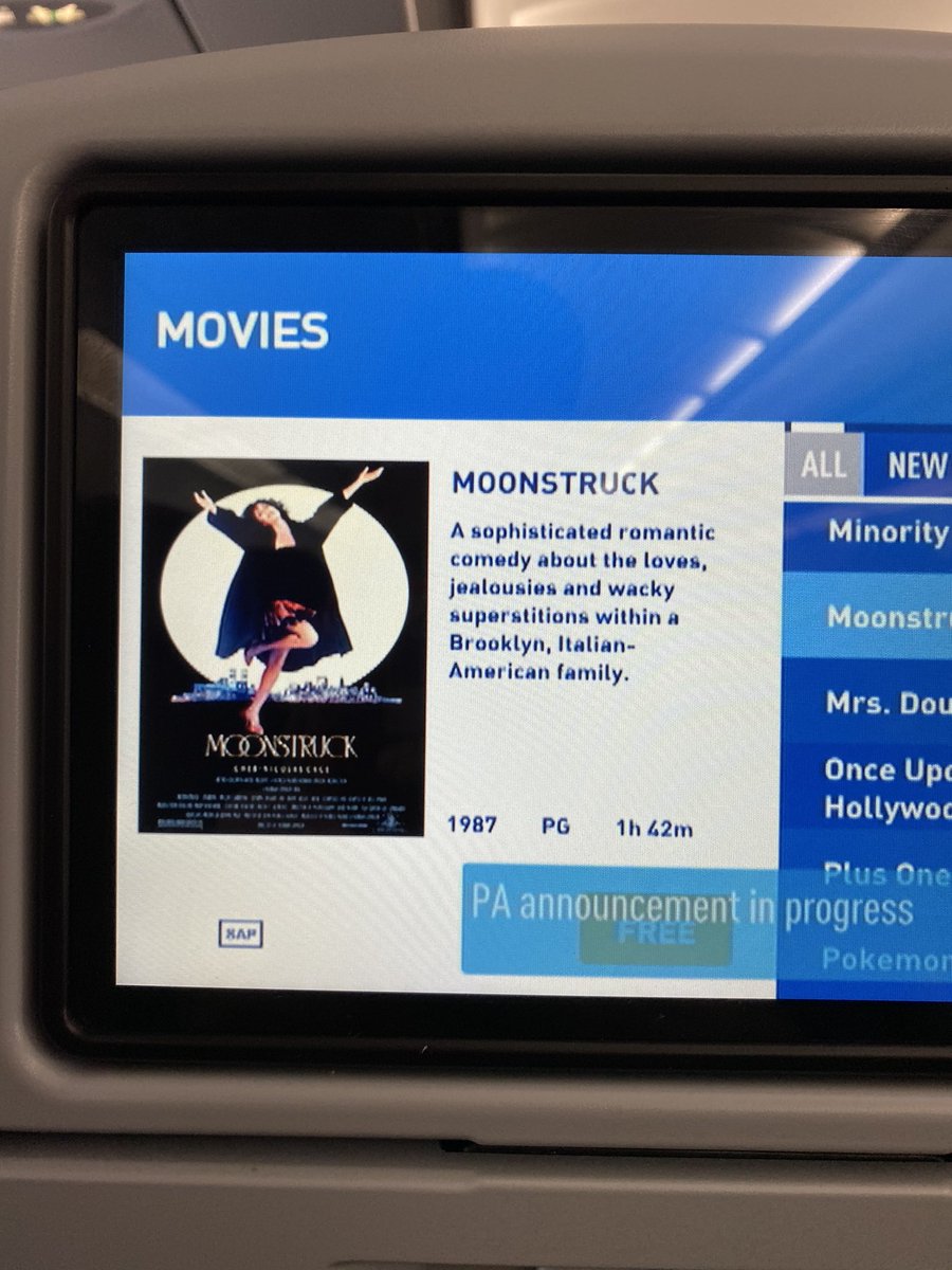 Alex will be on <a href="/mainecalling/">Maine Calling</a> discussing the <a href="/MaineGiftGuide/">Maine Gift Guide</a> this afternoon. Right now he’s watching Moonstruck 30,000 feet in the air. The future is bananas.