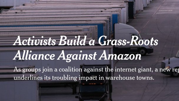 openmarkets's tweet image. .@nytimes: “This is grass-roots democracy,” said Barry Lynn of Open Markets Institute, a Washington think tank and coalition member focused on antitrust issues. “There’s no money in it. Just people.” #WeAreAthena #HumansNotRobots @athenaforall nytimes.com/2019/11/26/tec…