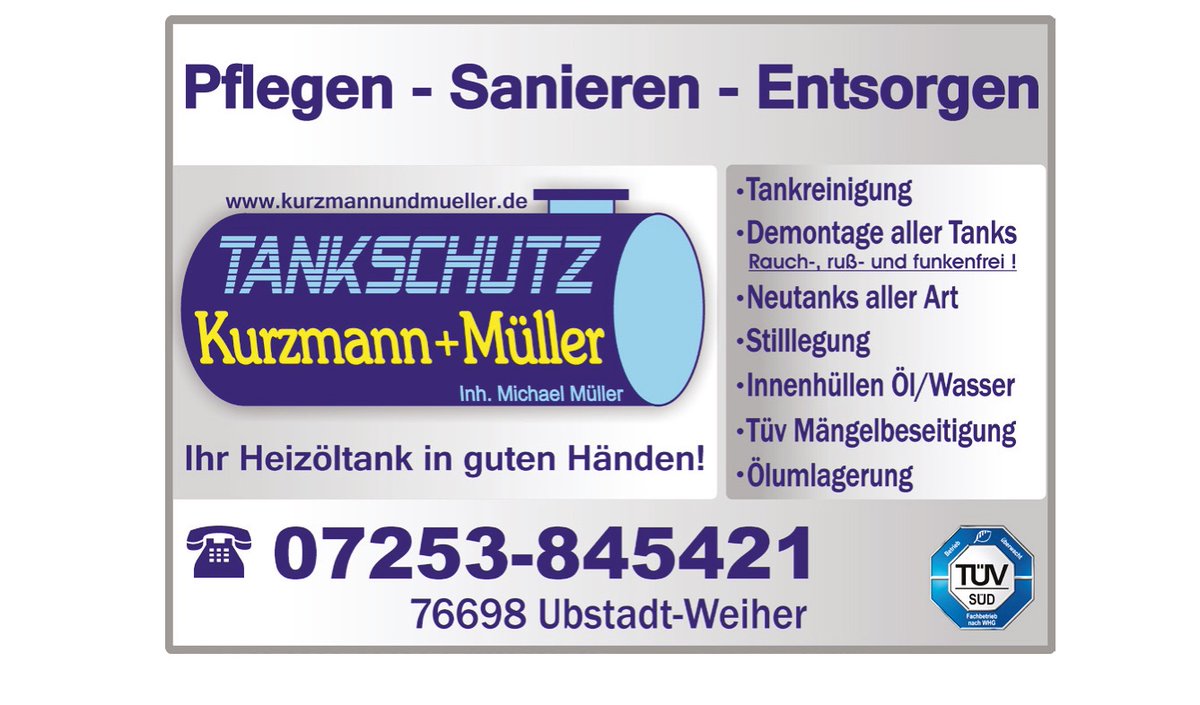 Ihr Heizöltank in guten Händen #tankschutz #tankreinigung #neutank #tankdemontage #fächernews #ubstadtweiher #bauenundwohnen #home #werbung #anzeige <a href="/Heizoeltank/">Tankschutz K+M</a>