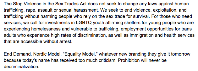 Our statement on the introduction of the Nordic Model legislation: "End Demand, Nordic Model, “Equality Model,” whatever new branding they give it tomorrow because today’s name has received too much criticism: Prohibition will never be decriminalization"

decrimny.org/post/the-equal…