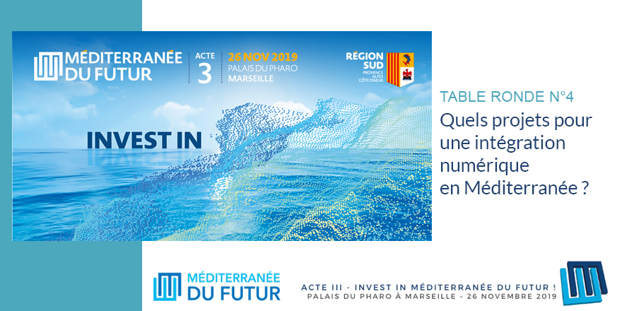 MaRegionSud's tweet photo. La 4e table ronde : "Quels projets pour une intégration numérique en Méditerranée ?", animée par Aziza Nait Sibaha, journaliste internationale et Hugues Parant, Directeur Général d’Euroméditerranée, commence #mediterraneedufutur #RegionSud #invest https://t.co/Fm01tOqzjd