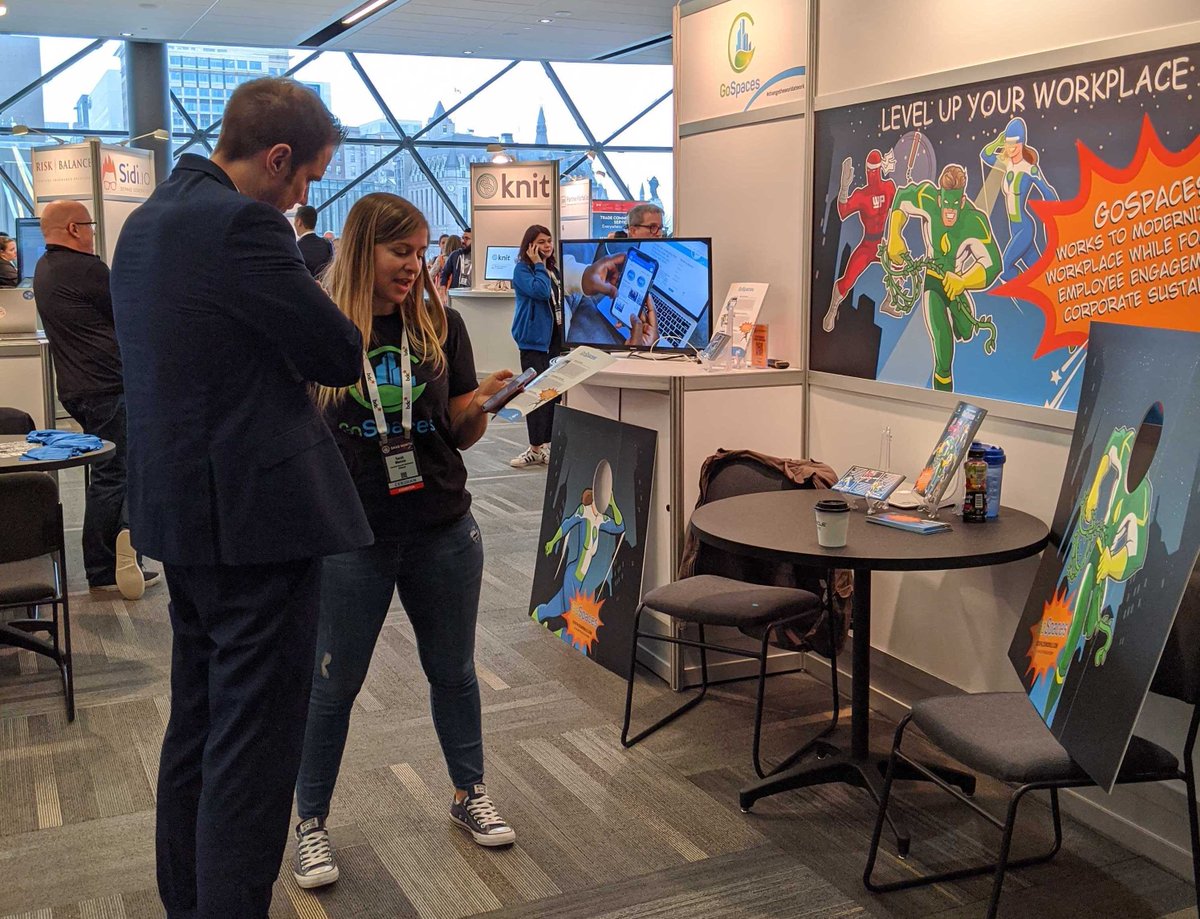 billie_app's tweet photo. Come say hi and learn about GoSpaces! #ChangeTheWorldAtWork @SAASNORTH #SaaSNorth https://t.co/vXJnMEF0Hi