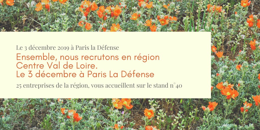 A la recherche d'1 #emploi ? Nous vous accueillons en région Centre Val de Loire #RCVL
🗓️ RDV 3 décembre #Paris La Défense #SalonApec
👉paris-decembre.salons.apec.fr
Nous vous attendons sur le stand n°40
25 entreprises de la région vous proposent un projet professionnel ambitieux 🌳🐿️