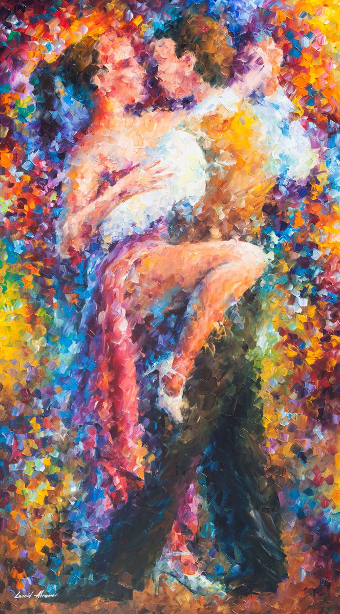 Vibrant Dance — PALETTE KNIFE Oil Painting On Canvas By Leonid Afremov afremov.com/vibrant-dance-…