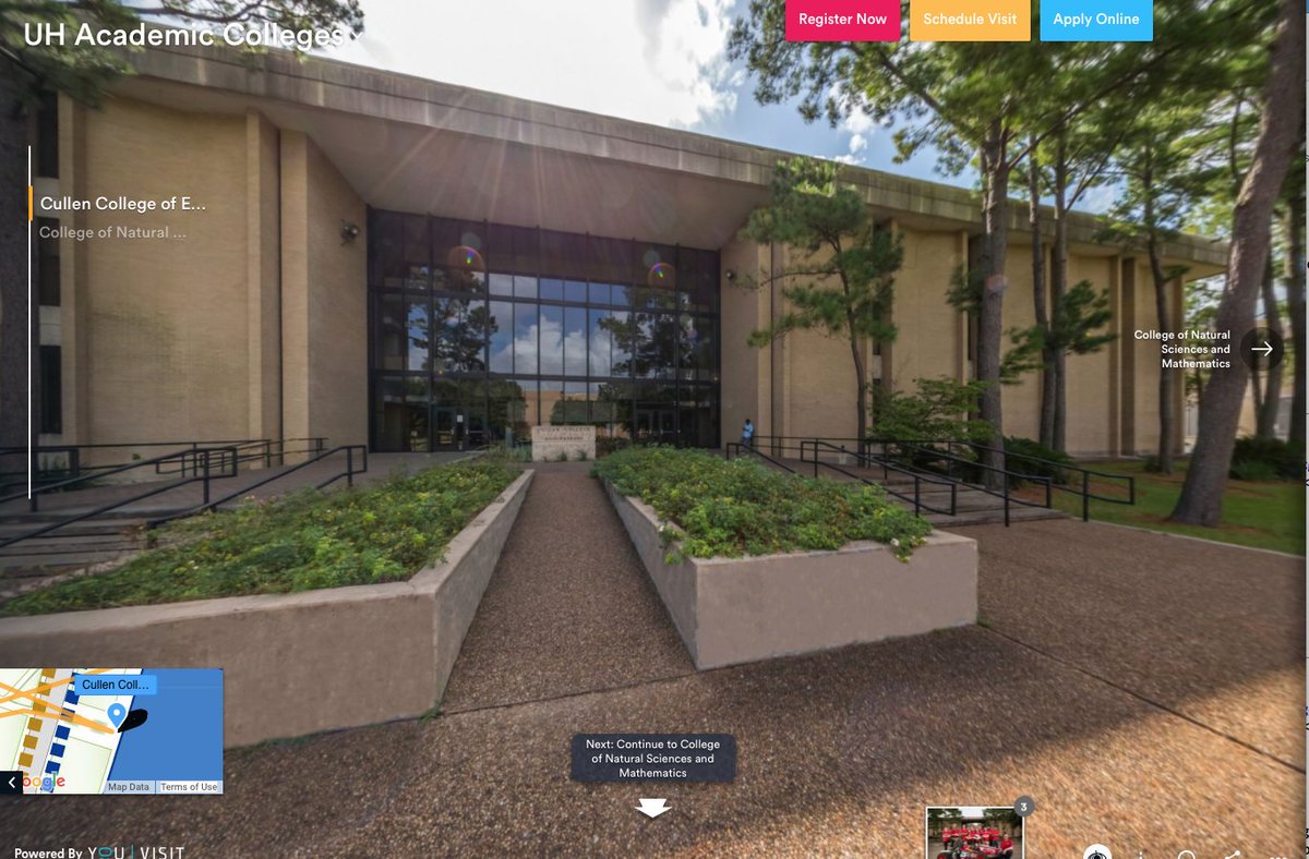 UHEngineering's tweet photo. Heads up #futureUHEngineers! Now, you can visit University of Houston campus incl. #UHEngineering complex & research spaces with friends and family online. Tap the link to take your tour NOW! #engineeringexcellence #collegetour #YouVisit https://t.co/X01XCgEAiL https://t.co/dvGhyJRa2N