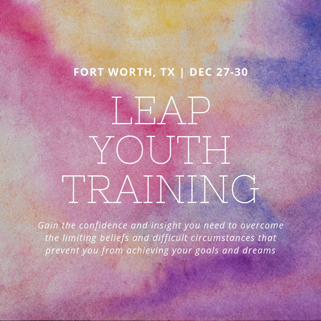The early bird rate for the Leap Youth Training in Fort Worth, TX, ends tomorrow! Gain the confidence you need to overcome the limiting beliefs that prevent you from achieving your goals and dreams. gapcommunity.com/LEAP-fortworth #bethemoment #feedyourhero #forgiveorforsake #levelup