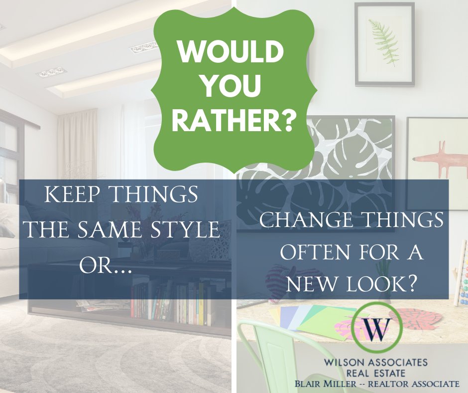 How often do you change up your home's style? #WilsonAssociates #WilsonAssociatesRealEstate #GreenvilleRealEstate #HomeDecor