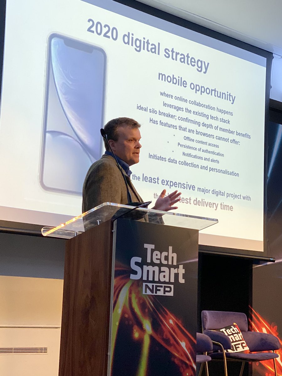 cantarus's tweet photo. “In 2020 we feel a #digital strategy has to acknowledge the mobile opportunity - it’s where online collaboration happens.” Mark explains why #apps are the future at #TechSmartNFP https://t.co/pUKxiWiowY