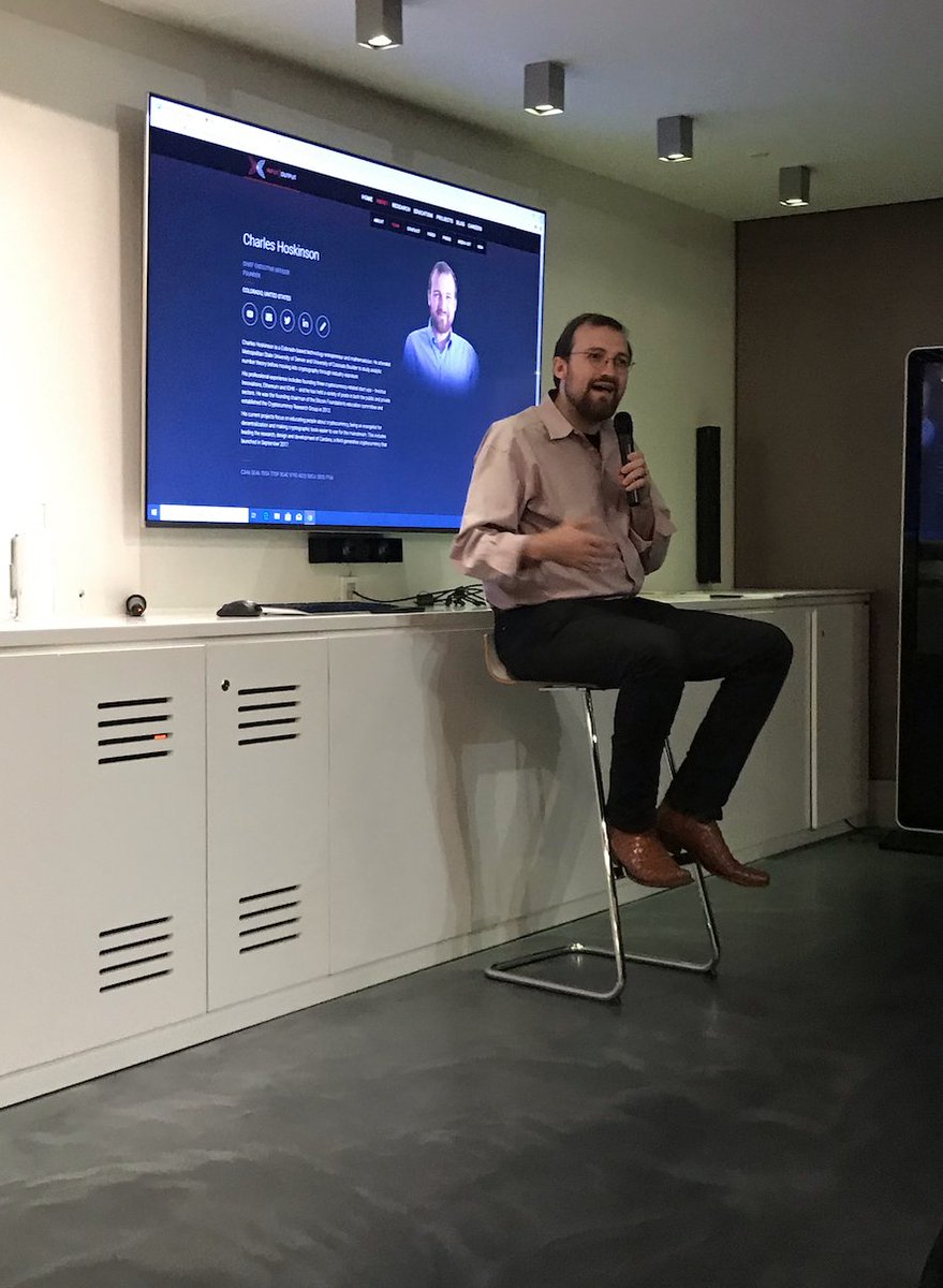 @IOHK_Charles visited @noveltycurve in #Dubai to discuss a future collaborative partnership with #cardano. Here, Charles speaks at #decentralised impromptu meet-up in Dubai #blockchaindubai #blockchainuae