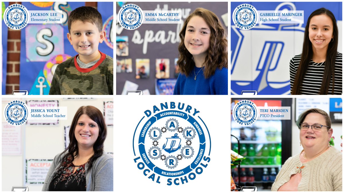 We are excited to announce our 2019-20 honorees for the Danbury Core Value of “Leadership”. The honorees are Jackson Lee, Emma McCarthy, Gabrielle Maringer, Jessica Yount, and Teri Marsden. Thank you and congratulations to all of our Leadership honorees!
#Leadership 
#ToTheCore