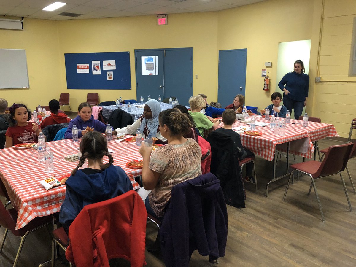 Our second winning school of the <a href="/OHLRangers/">Kitchener Rangers</a> Classroom Challenge is Meadowlane Public School! Their class raised enough to provide 709 meals for hungry neighbours. Their visit to The Food Bank starts with a pizza lunch thanks to <a href="/littlecaesars/">Little Caesars Pizza</a>! 🍕 #FeedWR #RTown