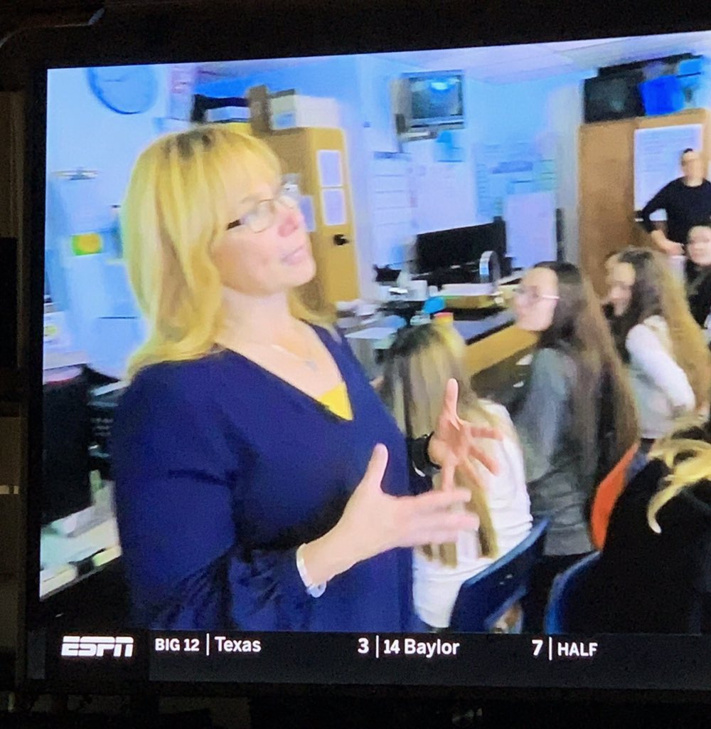 will_hudd's tweet photo. I forgot to brag on Saturday but my mom was on ESPN for being a nerd https://t.co/TiAWiHqN1H