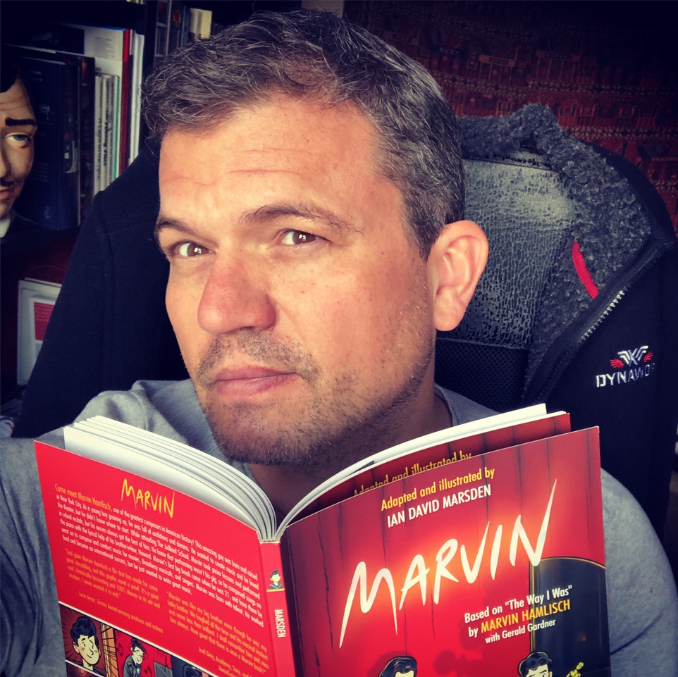 Illustrator <a href="/iandmarsden/">Ian David Marsden</a> just received an advanced copy of his graphic novel, MARVIN, an adaptation of the memoir of composer <a href="/MarvinHamlisch/">Marvin Hamlisch</a>, due out in January. Ian says he is happy with the final result and very proud to be associated with the "brilliant Marvin Hamlisch."