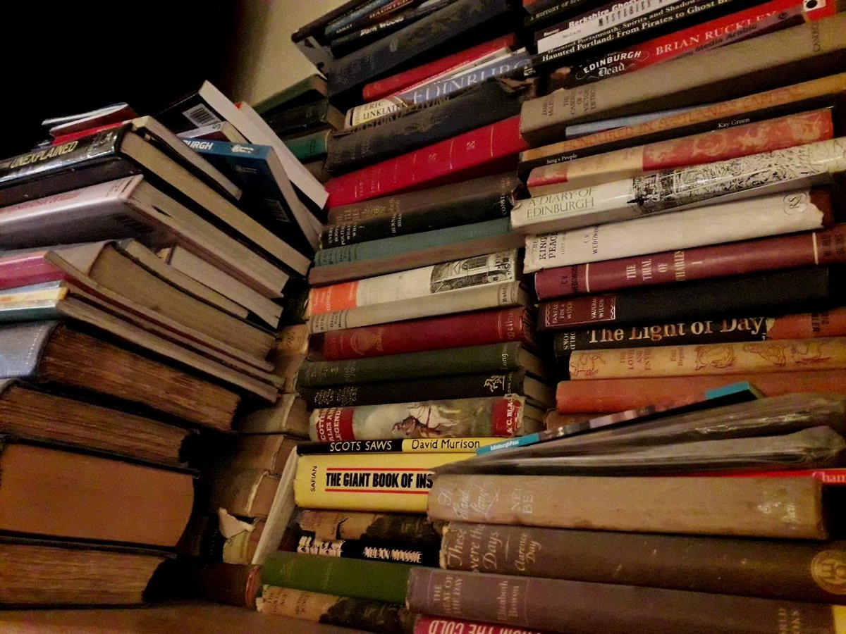 adam_lyal's tweet photo. Here is our #BookWeekScotlandShelfie from our wee shop at West Bow (Victoria Street). Mainly (although not exclusively) research material for The Cadies & Witchery Tours #Edinburgh #JumperOoter #BookWeekScotland https://t.co/8L9fKyau7q