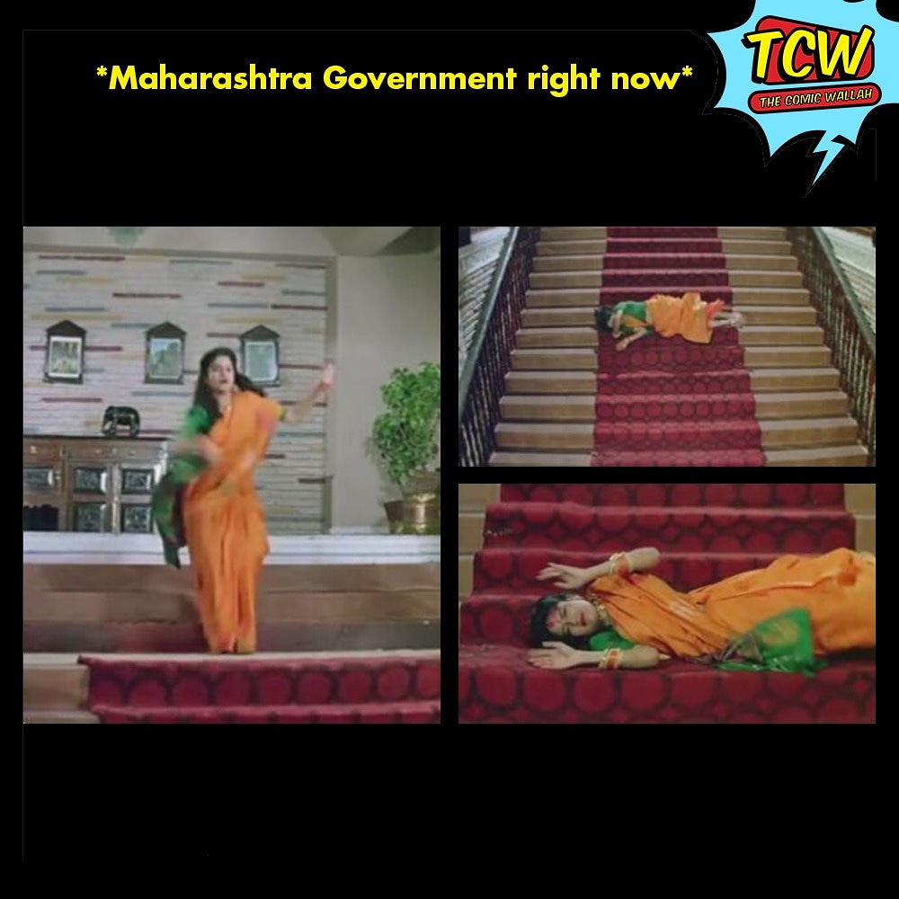 theCOMICWALLAH's tweet photo. *Gir gayi*
.
.
#meme #trending #maharashtrapolitics https://t.co/J2m8R6GhYt