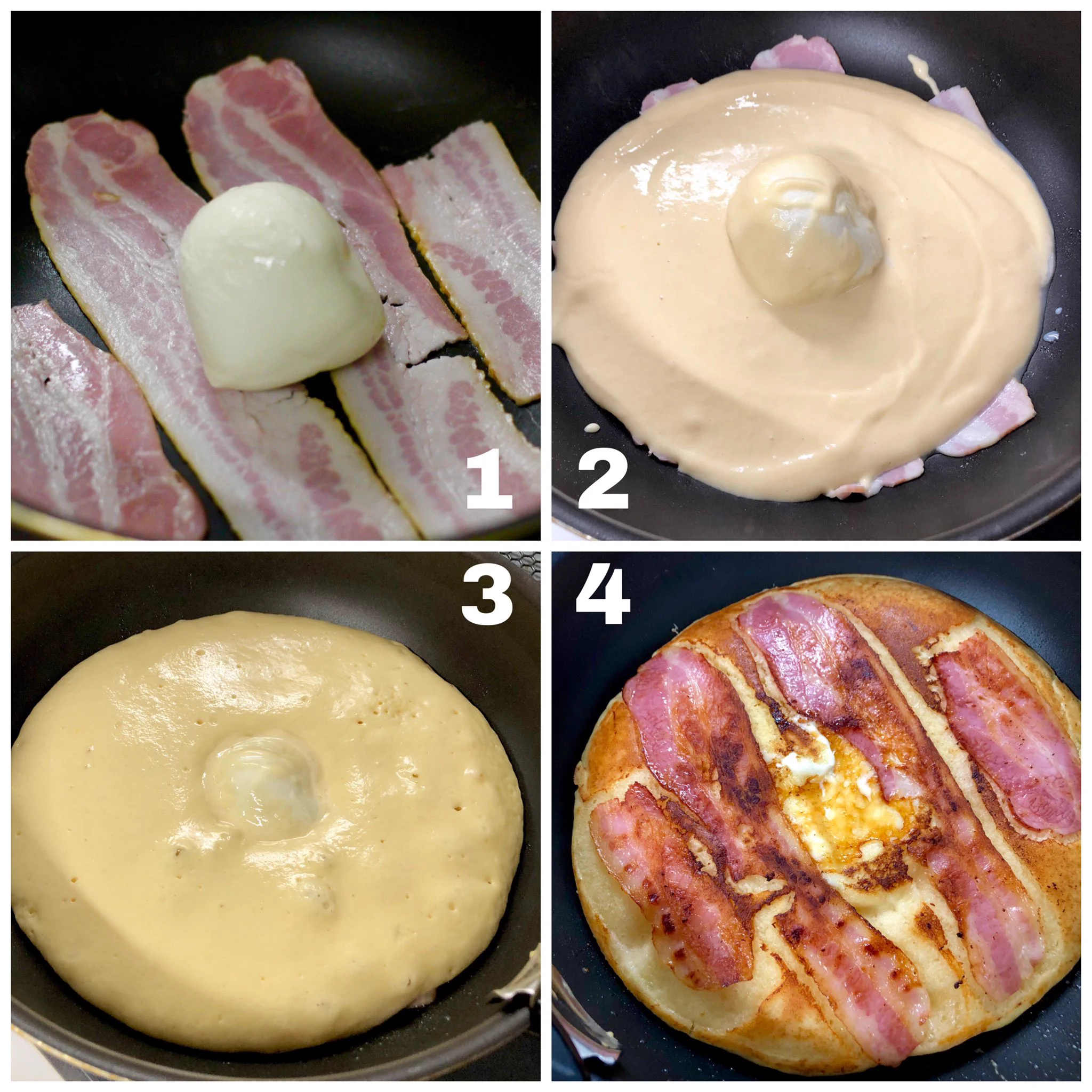甘じょっぱさがたまらない！？「モッツァレラベーコンホットケーキ」の作り方！
