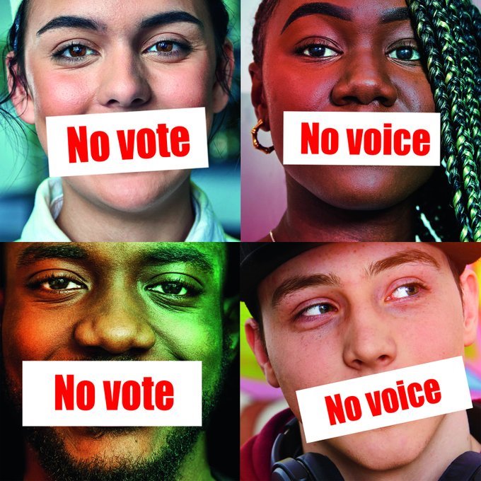 CreativeIT5's tweet photo. The General Election #GE2019

 is 12 December.
Are you 18 or over and want to vote?
If you are not registered, you cannot vote and you won't have a voice.

It isn’t too late to register, but you must do this by 5pm on Tuesday 26 November. Find out how here: https://t.co/bjO6KbVNTp