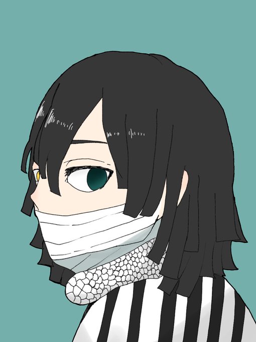 囲炉裏🌸リプ返遅いかもさんがTwitterに投稿した伊黒小芭内(鬼滅の刃)のイラスト。