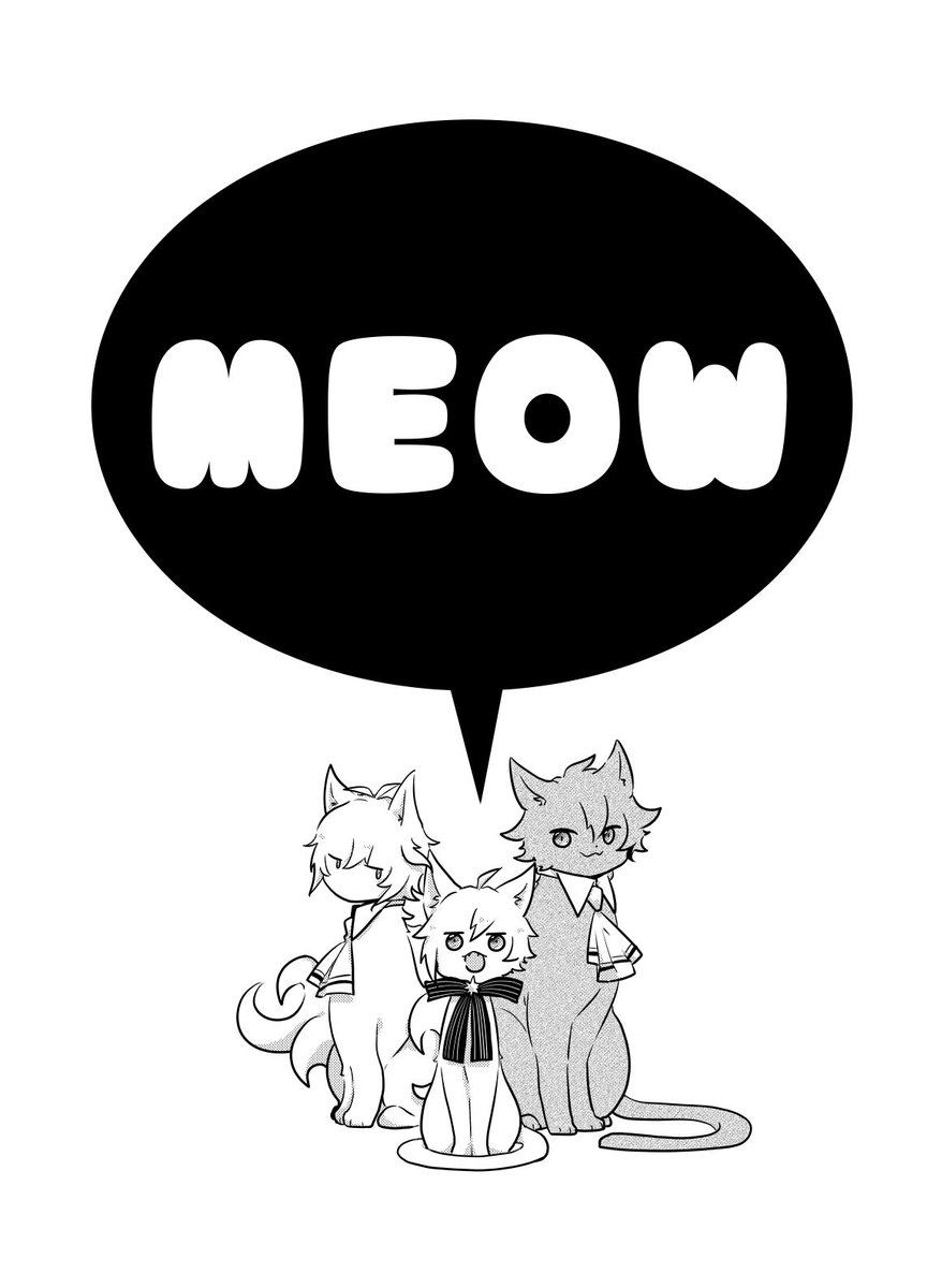 【11/30 スパーク 新刊】(1/2)
「MEOW」B5/12P/¥200(カプなし)
TRIGGER擬獣化(?)本です。楽と喧嘩した天が一人で寝るところを探すだけの本です～人間は一切出ません。イベント後通販予定。よろしくお願いします～! 