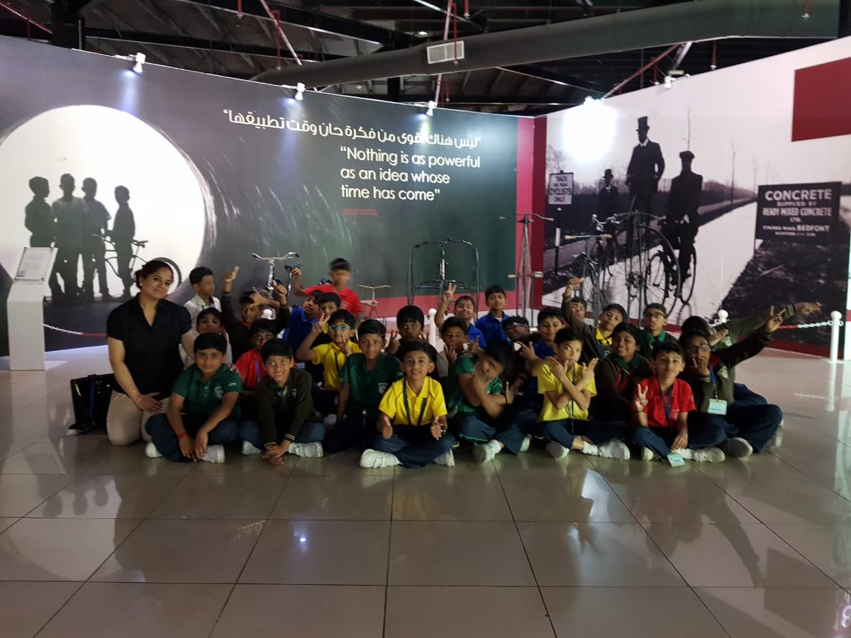 Grade 3 enjoying their day out at the Sharjah Car Museum.