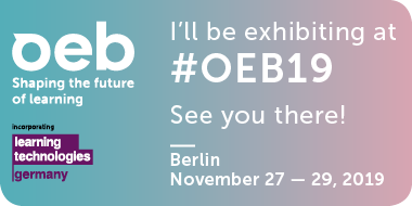 We'll be attending OEB Global this week in Berlin. 
The event has a unique, cross-sector focus, fostering exchange between the corporate, education and public service sectors.
We look forward to seeing you there! 
#OEB19 #BlendedLearning #OnlineClassroom #eAssessment