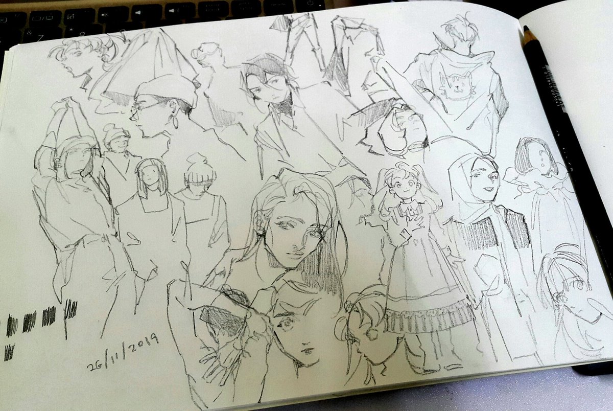 not having a tablet currently means i hv to get used to pencil sketching again? bunch of spiderverse (was rewatching) and misc sketches/studies