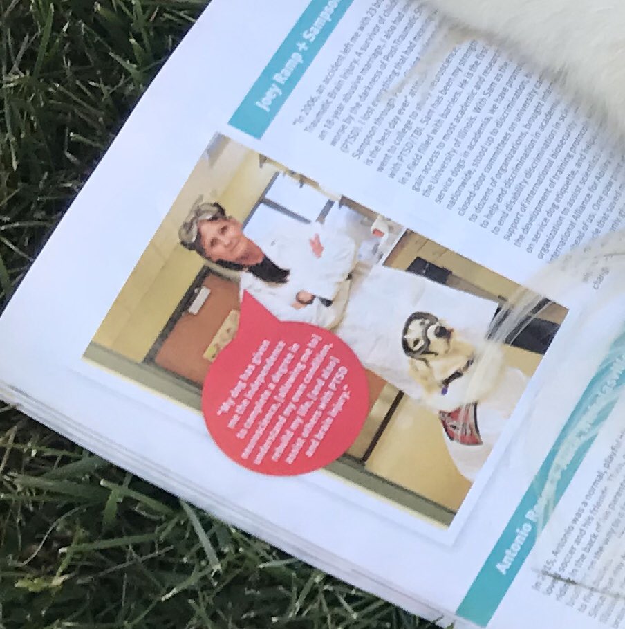 sampson_dog's tweet photo. Mom loves talking about #ServiceDogsInScience We were featured in Modern Dog Magazine! It is important because SD handlers have been denied access to #STEM. Mom wants to help develop new laboratory SD policies for #inclusion not #exclusion! @ModernDogMag @rexspecsk9 https://t.co/aiXnwaZfVs