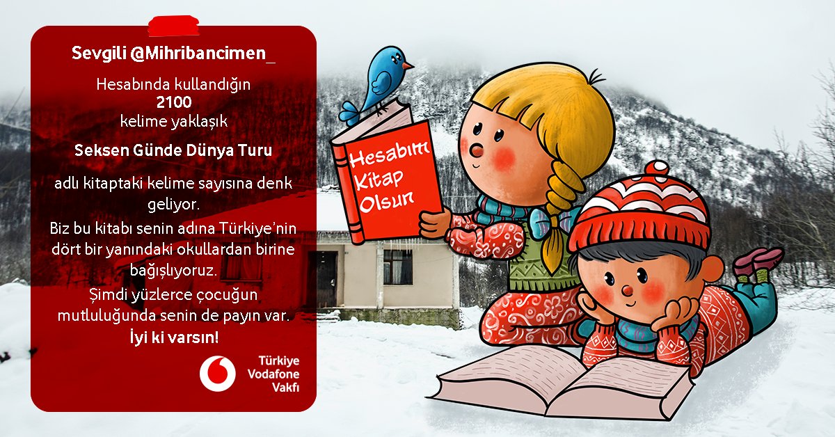 @Mihribancimen_ Çocukların hayal gücünün gelişmesine #HesabımKitapOlsun diyerek katkıda bulunduğun için minnettarız.