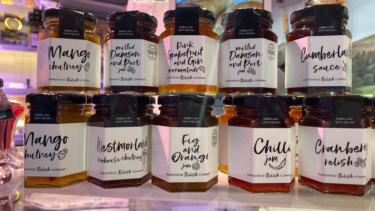 The 'Mulled Damson & Port #Jam' & the 'Pink Grapefruit & #Gin #Marmalade' are 2 of our seasonal fav's from local producer, @hawksheadrelish! 🍂 Perfect for enjoying at this time of year! #autumn #localproducer #greatfood