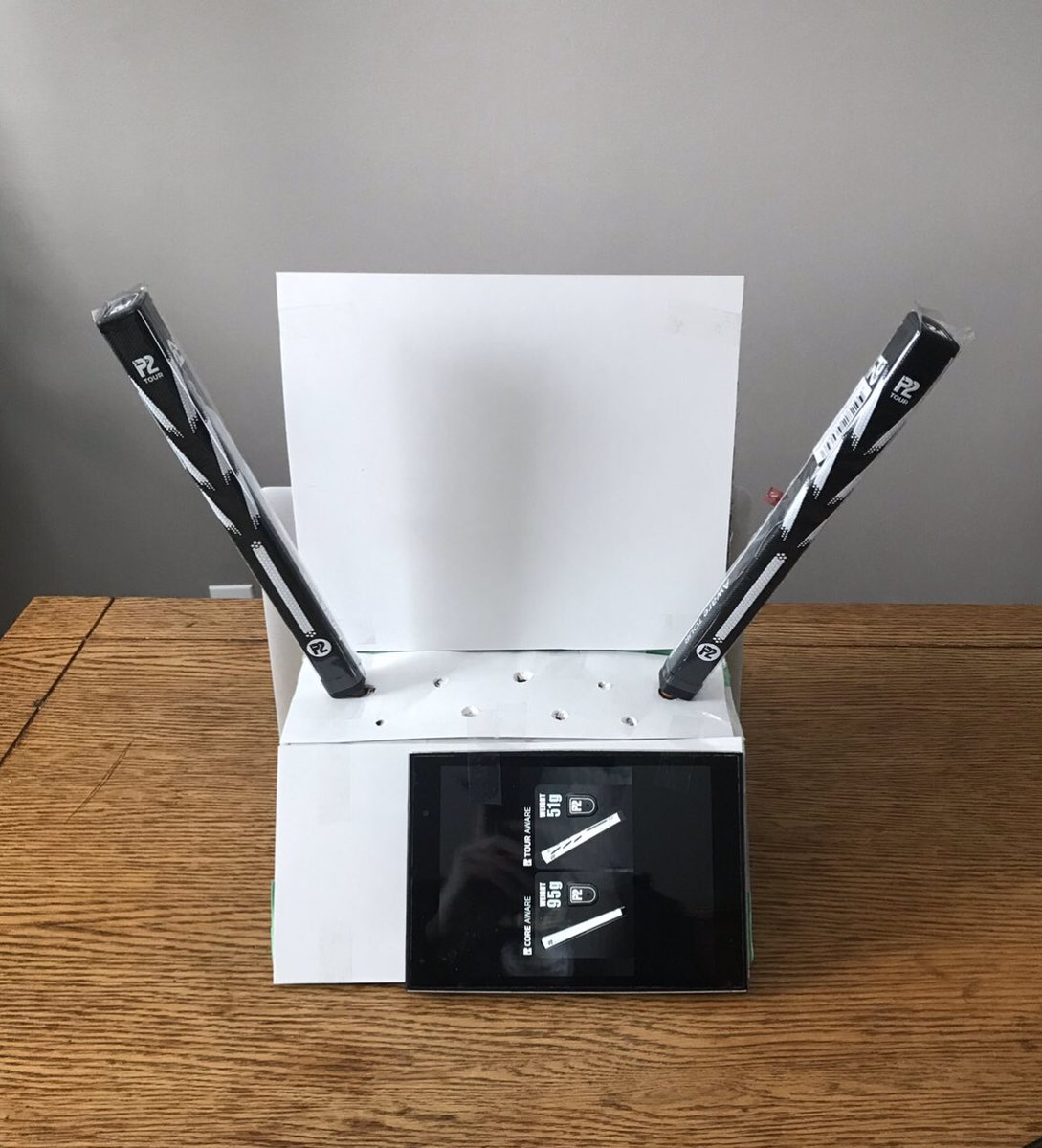 steveproimpact's tweet photo. First to admit I struggle to draw a stick man but somehow was able to piece this monster together. Big Box store request for a โhigh endโ display... and presto, hereโs your prototype. #P2Grips #ScienceMeetsFeel #P2Army https://t.co/U4oseX3hg6 https://t.co/ldY6PVoXHQ