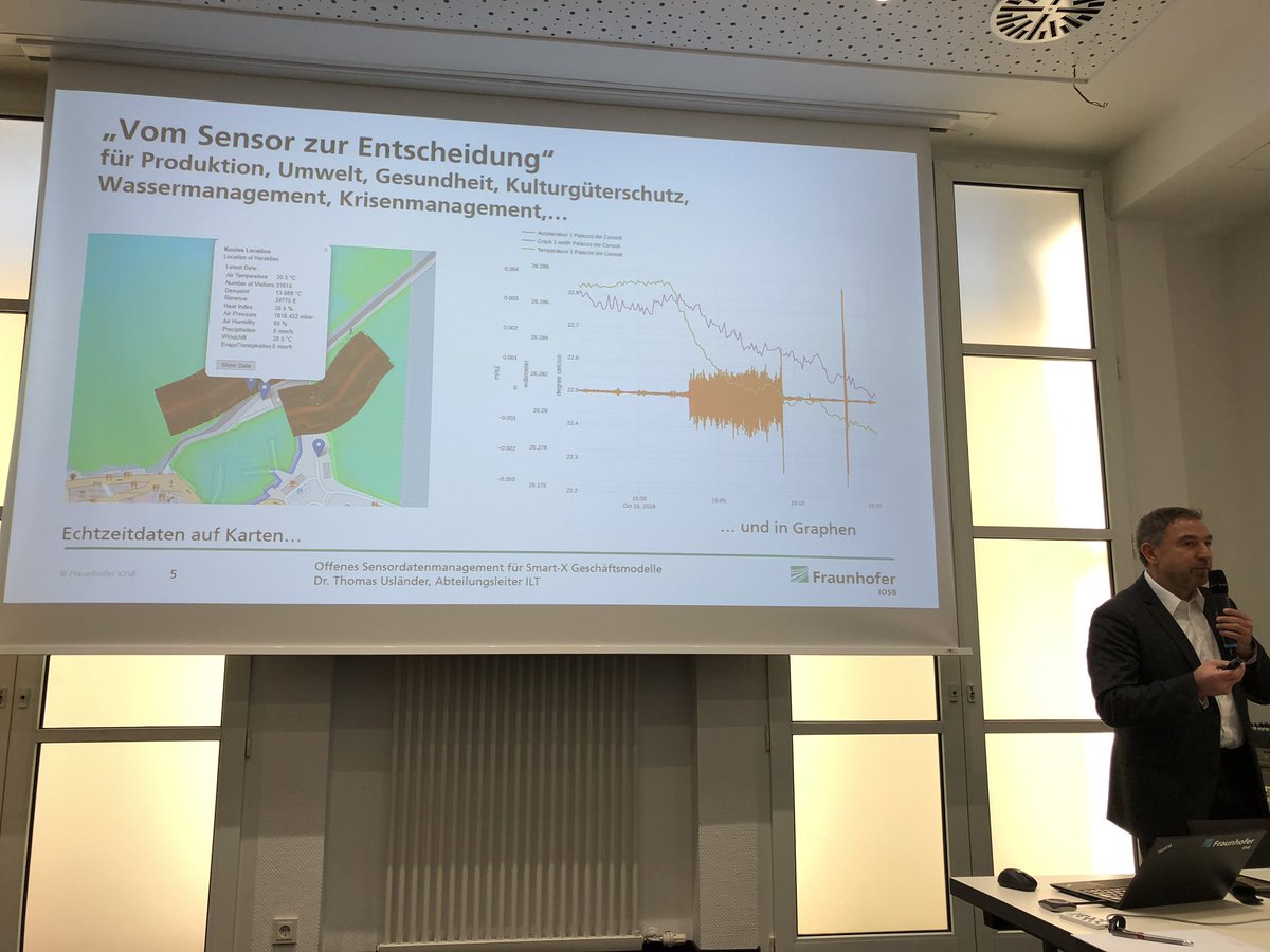 der_ochs's tweet photo. Offenes Sensordatenmanagement als Grundlage für Smart-X Geschäftsmodelle - Kollege Dr. Thomas Usländer vom @FraunhoferIOSB berichtet über die API-basierte Integration von IoT als Grundlage für smarte Geschäftsmodelle unabhängig von der Branche. @Bitkom_Software #Bitkom_OpenData https://t.co/wc3HjomGk4