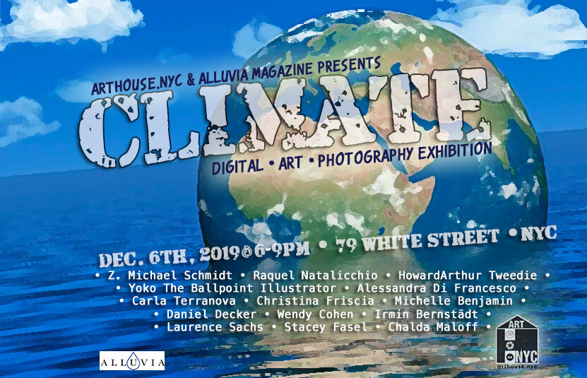 climatecurator's tweet photo. 12/6 #NYC - @arthousenyc &amp; @alluviamag presents "CLIMATE," a digital / art / photography exhibition featuring the interpretation of #climate by different artists. At https://t.co/2VXUMDq6YJ (79 White St) #climatechangeart https://t.co/qdpCdww7LL https://t.co/2eXmZqINiH