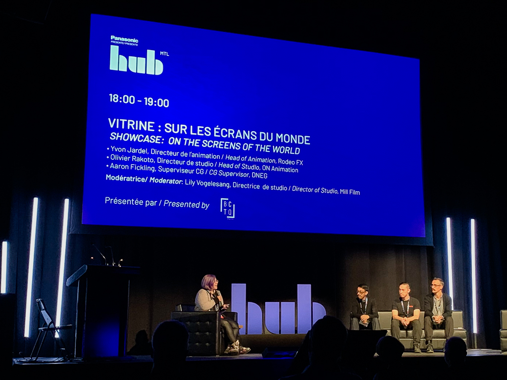 bctq_qftc's tweet photo. Le BCTQ était commanditaire de la vitrine "Sur les écrans du monde" avec des présentations de @dneg @OasisAnimation et @FXRodeo modéré par Lilly Vogelesang de Mill Film.
#hubMtl #Montreal #VFX https://t.co/nSWr9b2xgd