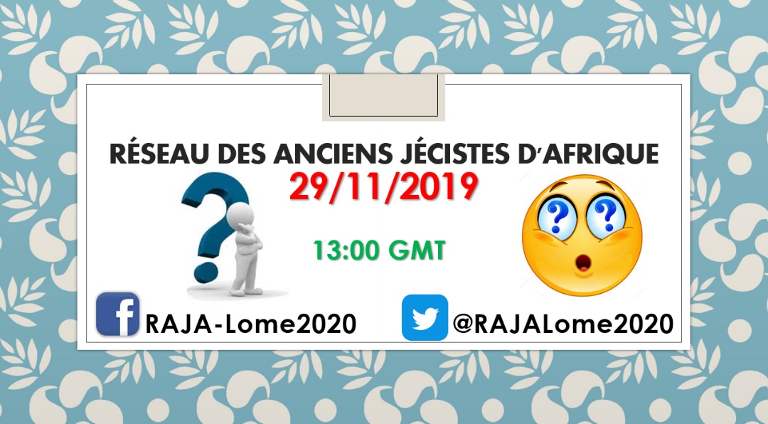 RAJALome2020's tweet photo. Quelque chose se prépare !!! Save the date!
@AfriqueRaja @IYCSJECItweets #RAJA #IYCS https://t.co/dj9hN1nhkt