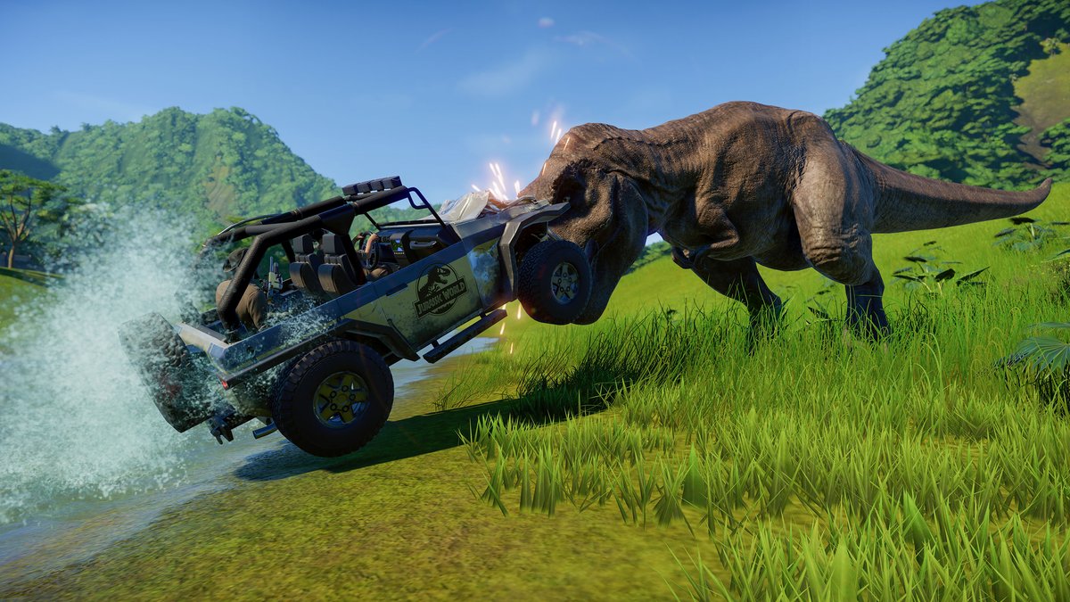 JW_Evolution's tweet photo. Free update 1.12 is coming alongside Jurassic World Evolution: Return to Jurassic Park! But there's danger coming too... check out the details here: https://t.co/57qgwiDo4P https://t.co/tEq5QYHhB5