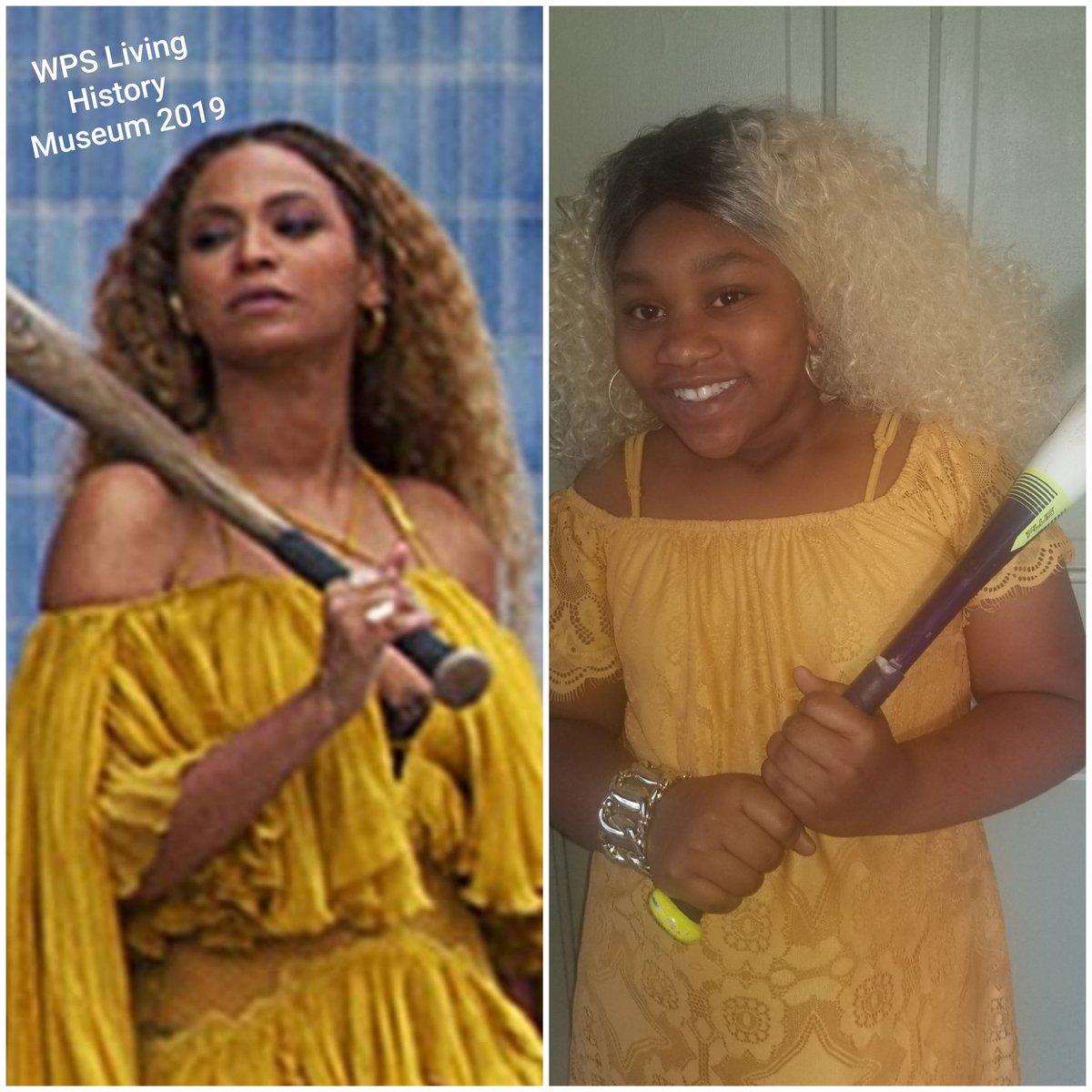 Mrs_GaHa's tweet photo. My daughter Rae'Anna (aka Rae'yonce), who's birthday is 01/7/11, decided to be @Beyonce for the Woodruff Primary School Living Museum program today...

How'd she do? https://t.co/DgIAWc2lYY