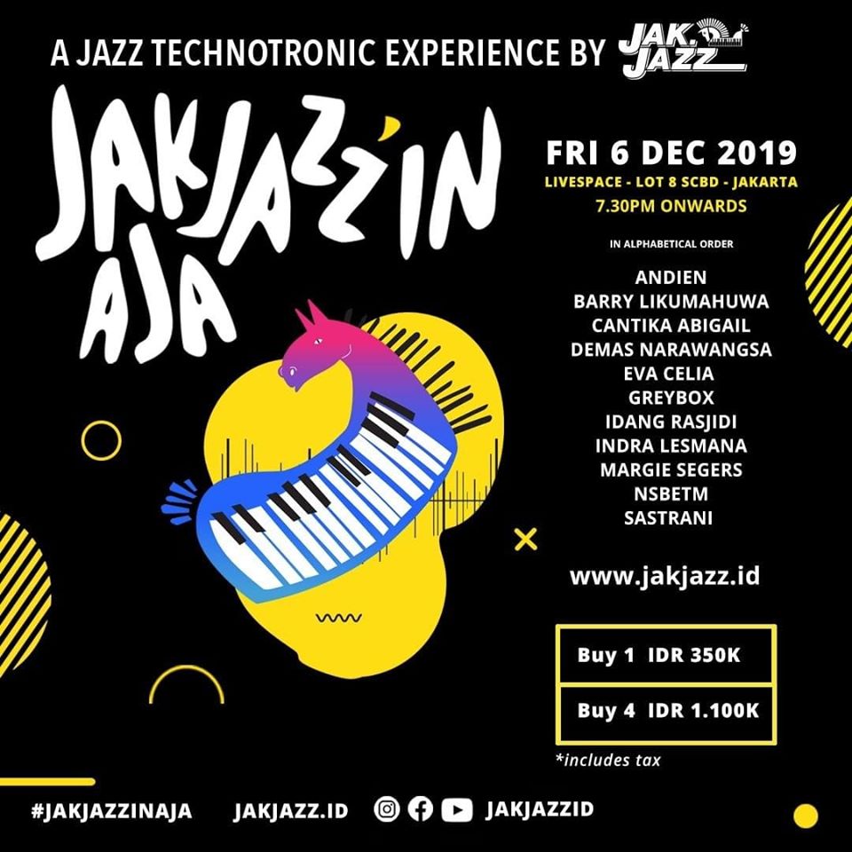 Don’t miss the first “Jazz Technotronic Experience” JakJazz’in Aja by @jakjazzid !⁠⁠

#JakJazzinAja #JakJazz #jakartaconcert
