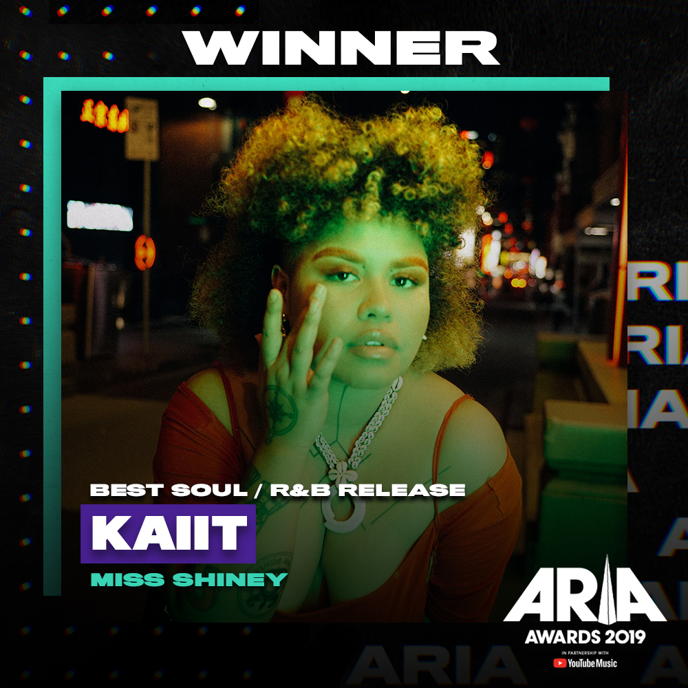 Congratulations to 2019 #ARIAs winner for Best Soul / R&amp;B Release: #Kaiit - Miss Shiney