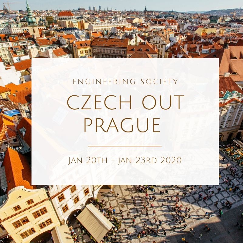 📍 TRIP ANNOUNCEMENT 📍

Our trip away this year is to the beautiful city of Prague! Sign up info will be released very soon so stay tuned and it's first come, first serve basis! So get your passport ready and Czech out Prague with us! (strictly over 18's)

#DCUEngineeringSociety