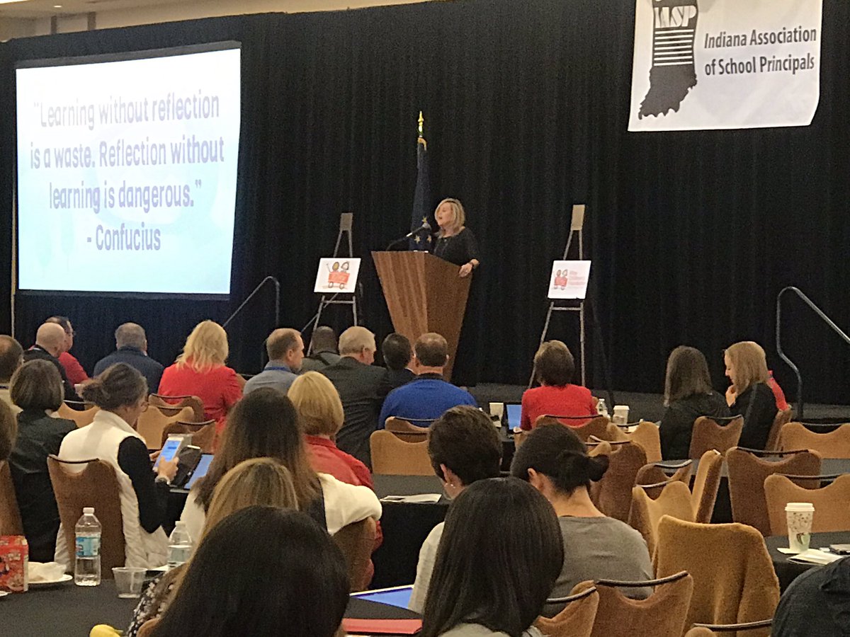 EducateIN's tweet photo. Dr. McCormick speaks to Indiana school principals during today’s opening session of the @INPrincipals  fall conference. School leaders from across the state came to Indianapolis this week to learn, collaborate, and grow! #IASPfc2019 https://t.co/UnyenrotUx