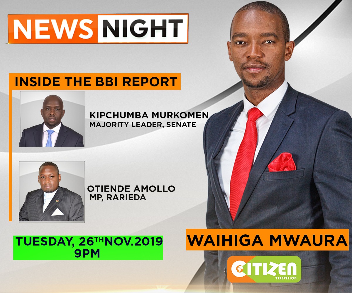 citizentvkenya's tweet photo. The BBI REPORT:
Confronting Kenya's Shortcoming? 

Stay tuned for #NewsNight tonight with @WaihigaMwaura https://t.co/1QBMfOl81I
