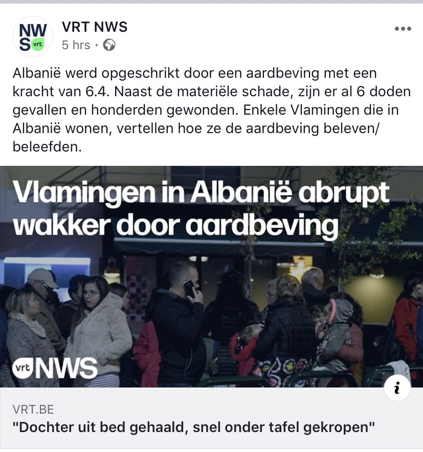 curlynxte's tweet photo. Tot nu toe al 18 doden, meer dan 600 gewonden en verschillende gebouwen volledig ingestort, maar toch luidt jullie titel “Vlamingen in Albanië abrupt wakker door aardbeving.” @vrtnws heel ongevoelig en respectloos naar de lokale bevolking toe. https://t.co/XCHNUAFbMS